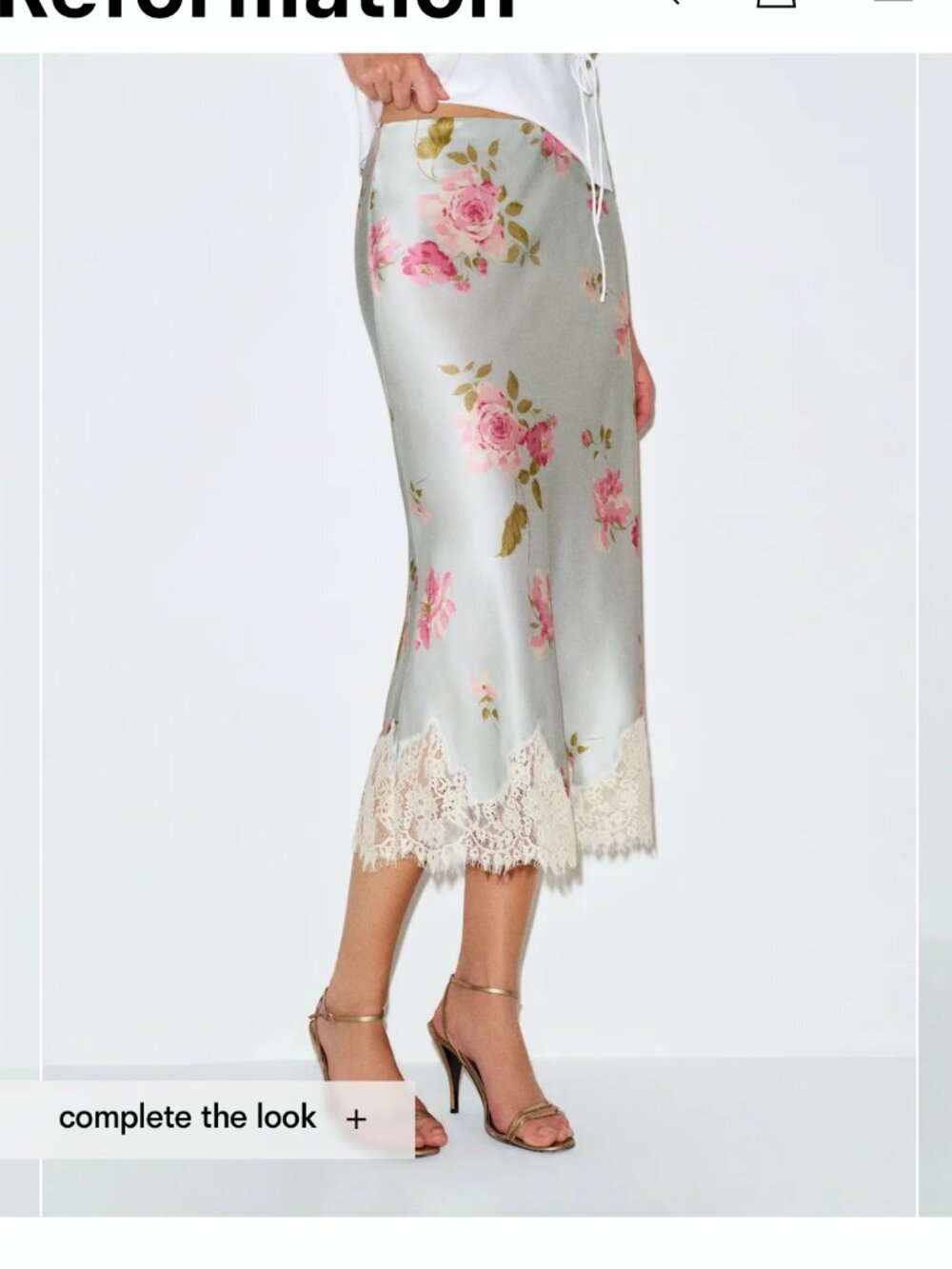 Reformation Petites Carolina Silk Skirt NWT